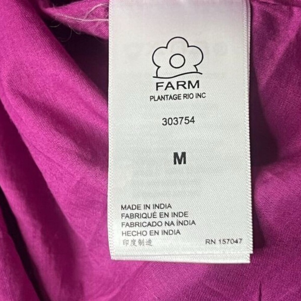 FARM Rio Rainbow Macaws Mini Dress Balloon Sleeves Cotton Dress Size Medium - Picture 9 of 10